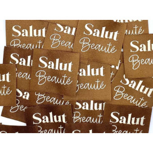 Étiquette tissée à coudre : Salut Beauté - CAMEL