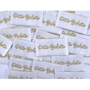 Étiquette tissée à coudre Lurex GT: Petite Bichette - Blanche