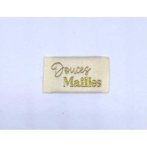 Étiquette tissée à coudre lurex : Douces Mailles - VANILLE