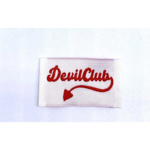 Étiquette tissée à coudre : Devil Club - Rouge