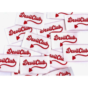Étiquette tissée à coudre : Devil Club - Rouge