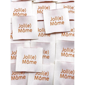 Étiquette tissée à coudre : Joli(e) Môme Crème