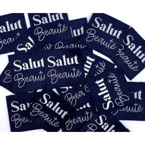 Étiquette tissée à coudre : Salut Beauté - Marine