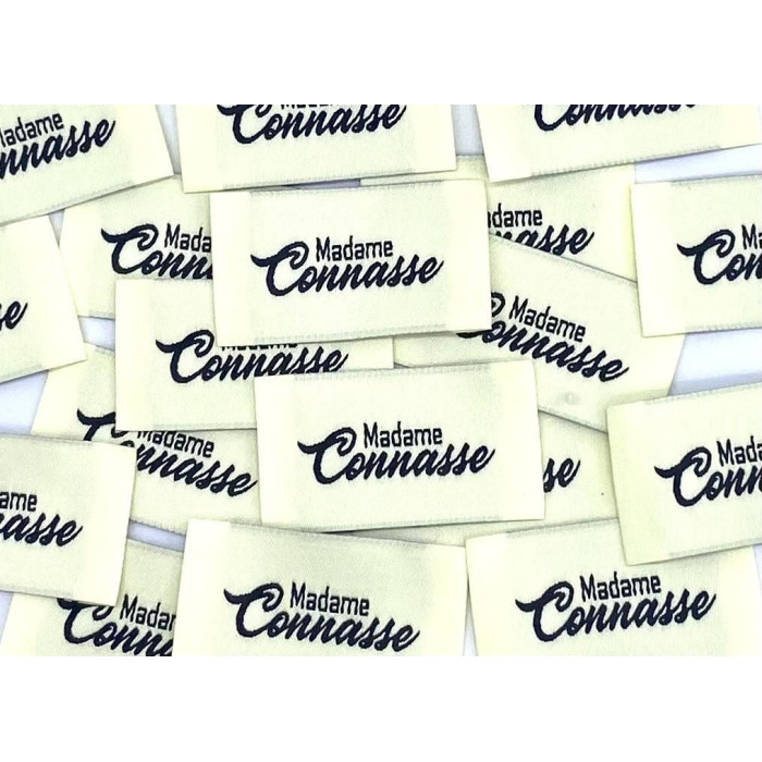 Étiquette tissée à coudre : Madame Connasse - VANILLE