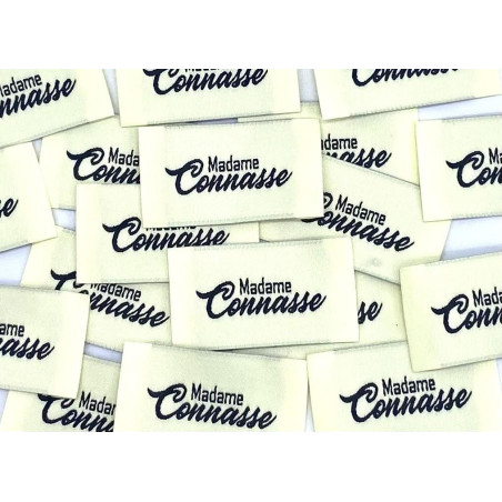 Étiquette tissée à coudre : Madame Connasse - VANILLE