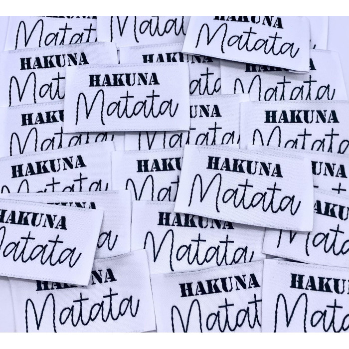 Étiquette tissée à coudre : Hakuna Matata - VERT