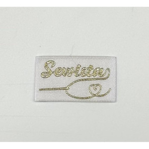 Étiquette tissée à coudre lurex: Sewista - Doré