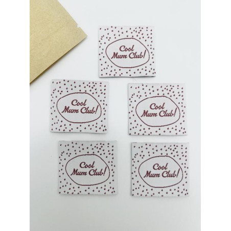 Étiquette tissée à coudre : Cool mum club!