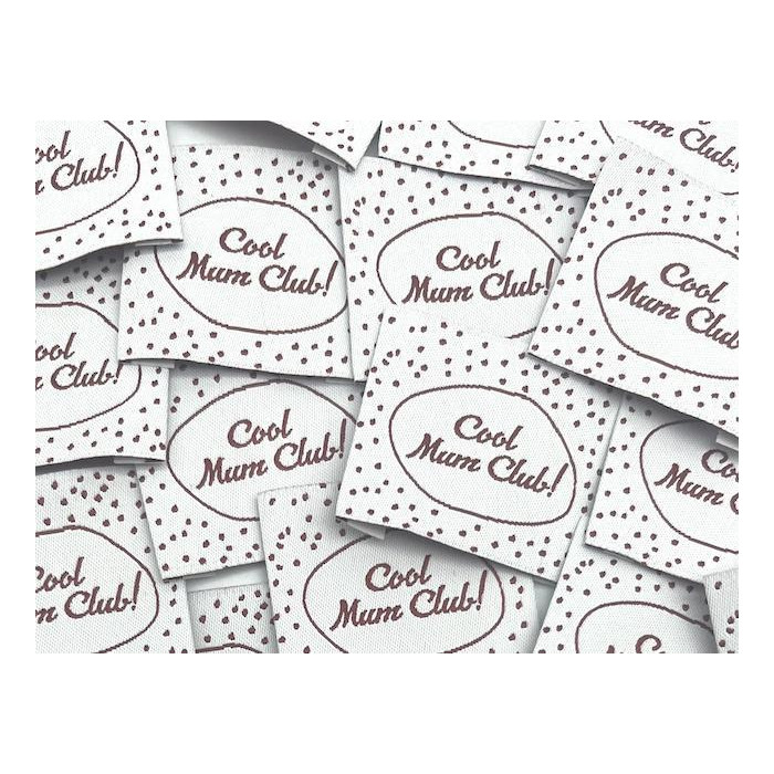 Étiquette tissée à coudre : Cool mum club!