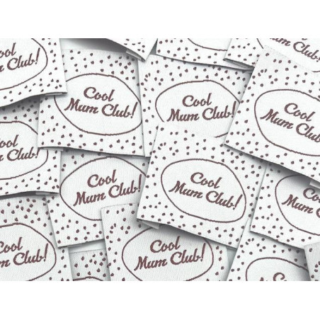 Étiquette tissée à coudre : Cool mum club!