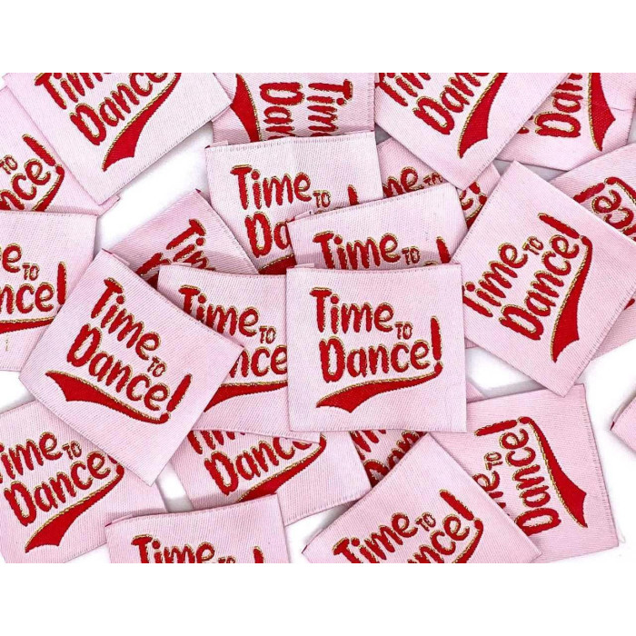 Étiquette tissée à coudre : TIME TO DANCE - Lurex