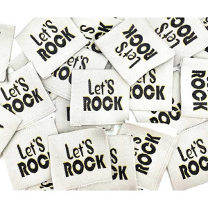 Étiquette tissée à coudre : Let's ROCK