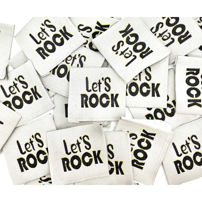 Étiquette tissée à coudre : Let's ROCK