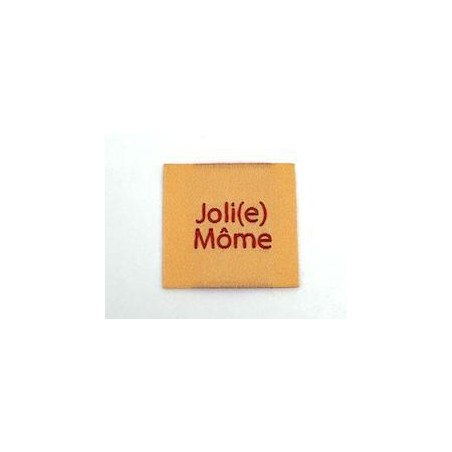 Etiquette Tissée à coudre : Joli(e) Môme - Pêche