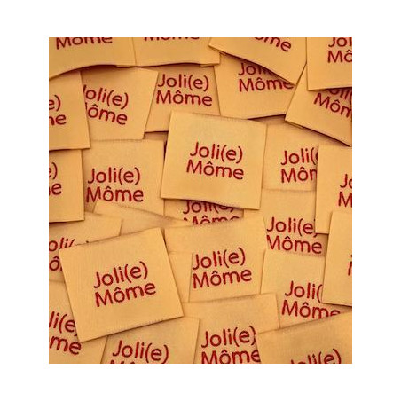 Etiquette Tissée à coudre : Joli(e) Môme - Pêche