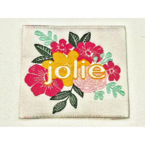 Etiquette tissée à coudre : jolie - MULTICOLORE
