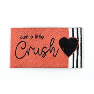 Etiquette tissée à coudre : Just a little Crush - FRAISE