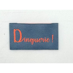 Etiquette tissée à coudre : Dinguerie