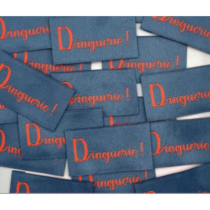 Etiquette tissée à coudre : Dinguerie