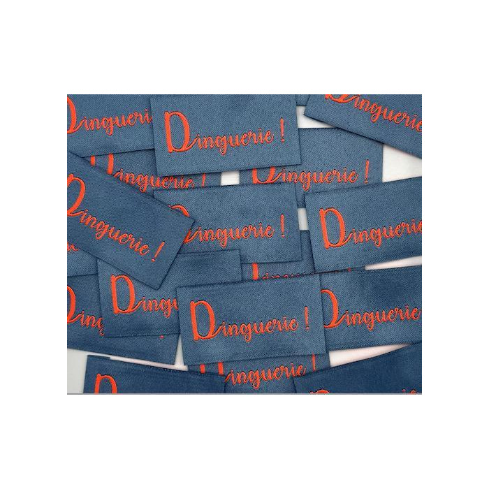 Etiquette tissée à coudre : Dinguerie