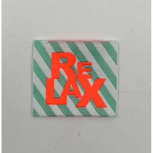Etiquette tissée à coudre - RELAX Fluo