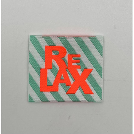 Etiquette tissée à coudre - RELAX Fluo
