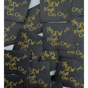 Etiquette tissée à coudre : The Sew must go on - Noir et Lurex