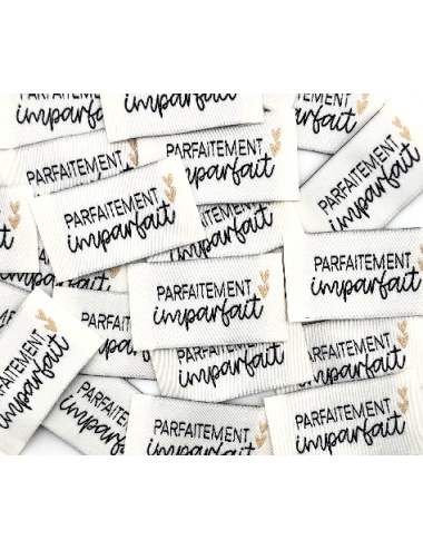 Étiquette tissée à Coudre : Parfaitement Imparfait - ÉCRU