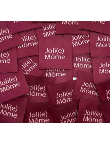 Étiquette tissée à coudre : Joli(e) Môme - BORDEAUX