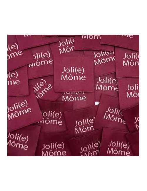 Étiquette tissée à coudre : Joli(e) Môme - BORDEAUX
