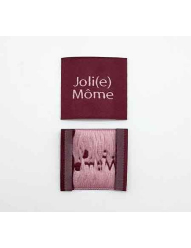 Étiquette tissée à coudre : Joli(e) Môme - BORDEAUX
