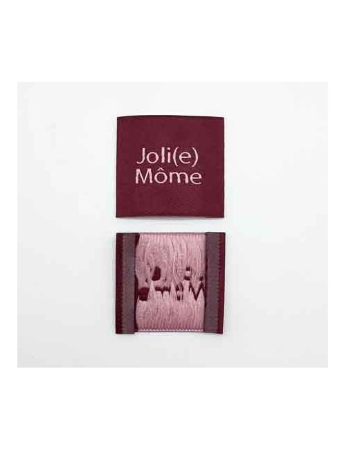 Étiquette tissée à coudre : Joli(e) Môme - BORDEAUX