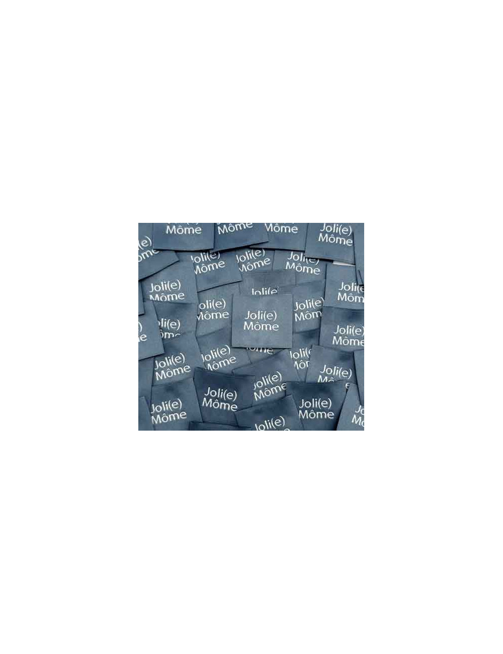 Étiquette tissée à coudre : Joli(e) Môme - GRIS BLEU