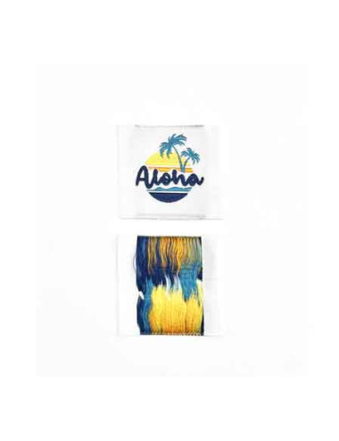 Étiquette tissée à coudre  : ALOHA
