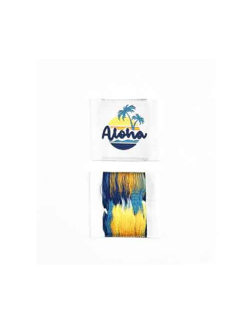 Étiquette tissée à coudre  : ALOHA