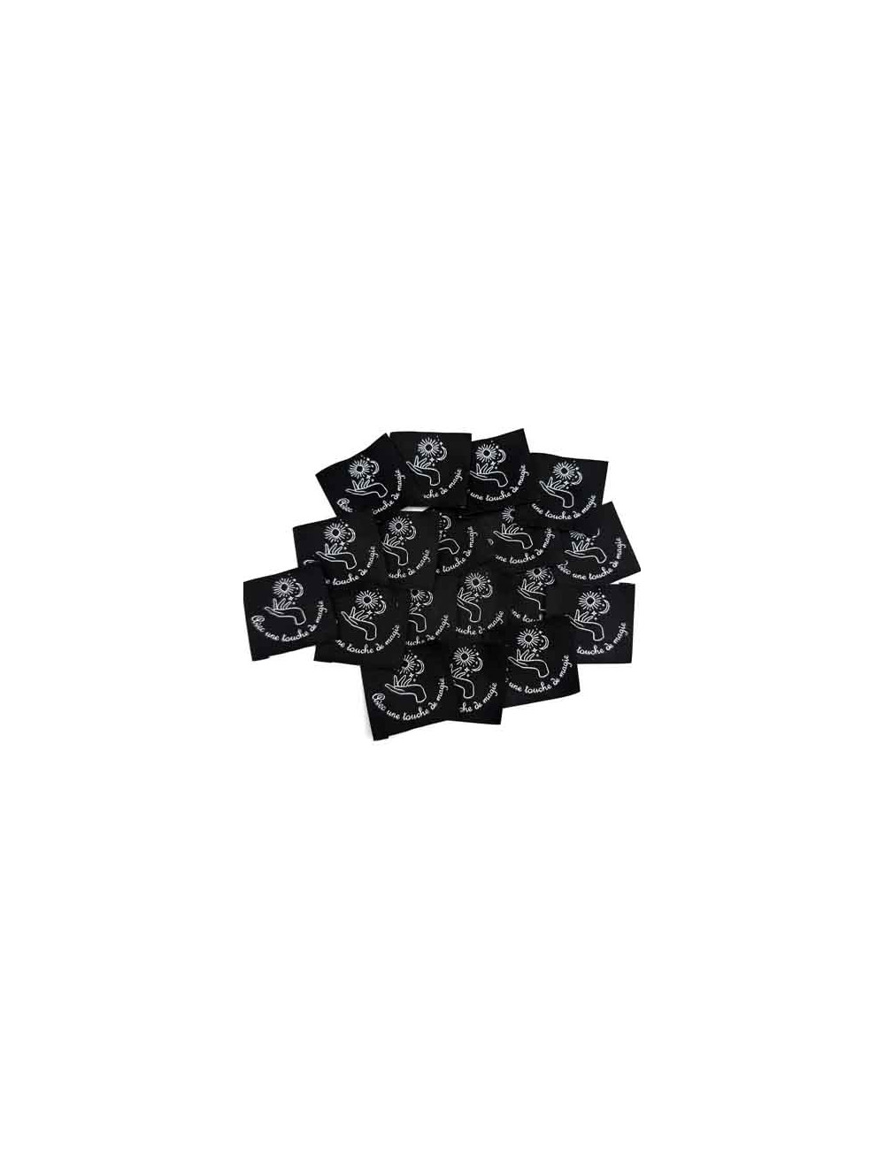 Étiquette tissée à coudre : Avec une touche de Magie - NOIR