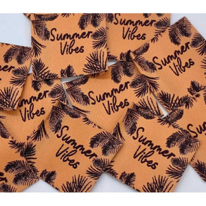 Étiquette tissée à coudre: Summer Vibes - Corail