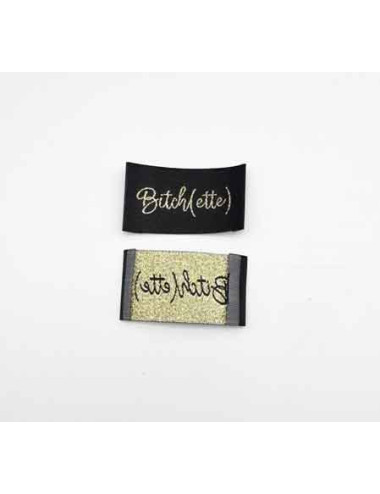 Étiquette Lurex : Bitch(ette) Noir et Or
