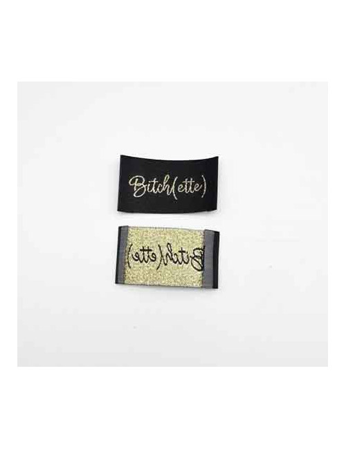Étiquette Lurex : Bitch(ette) Noir et Or