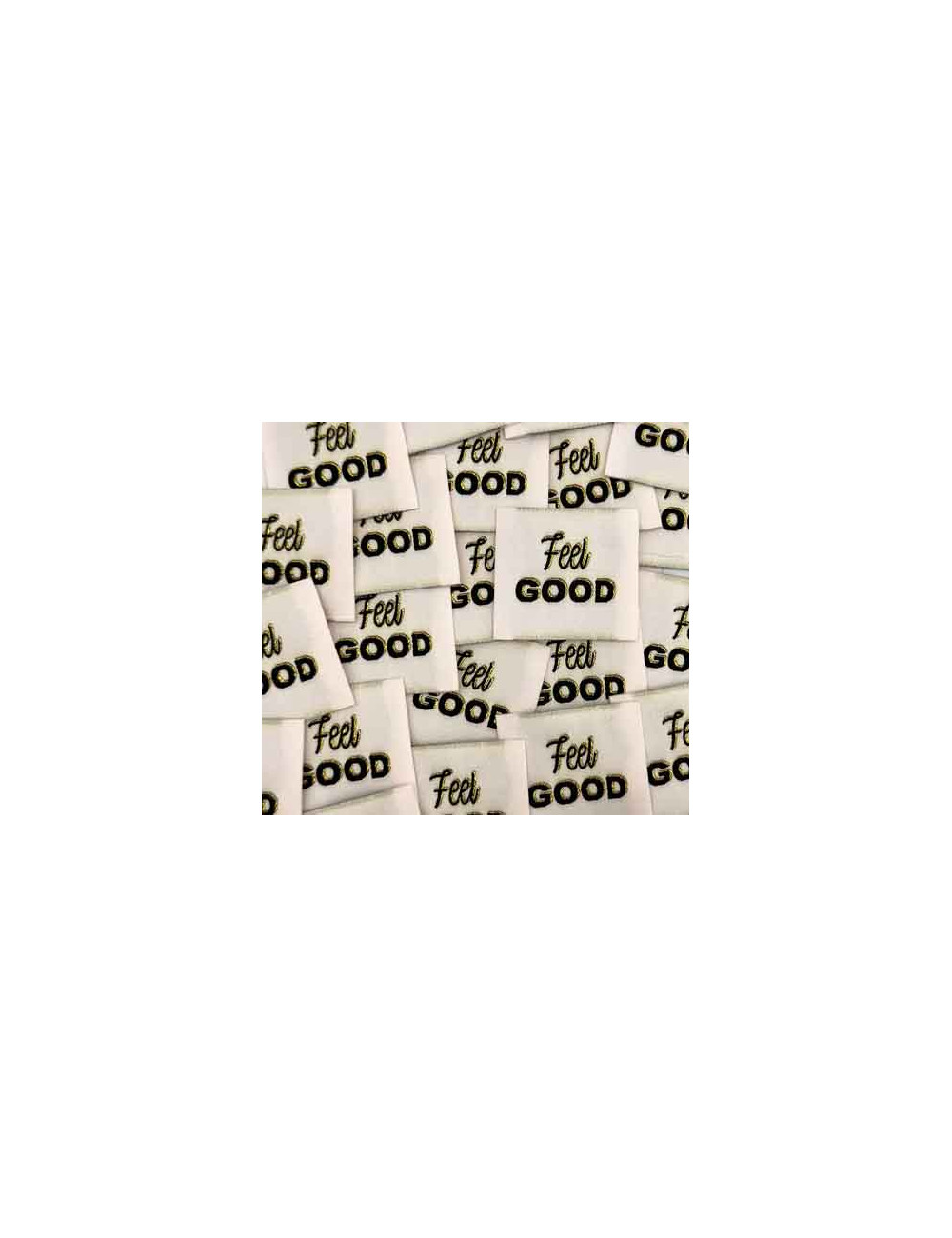 Étiquette tissée à coudre : FEEL GOOD - Lurex