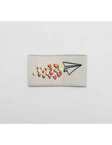 Étiquette tissée à coudre - Love Is In the Air - FLUO