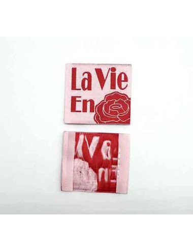 Étiquette tissée à coudre - La Vie en Rose - ROSE