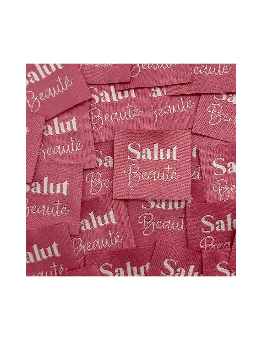 Étiquette tissée à coudre : Salut Beauté - ROSE INDIEN