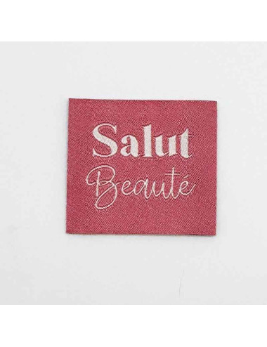 Étiquette tissée à coudre : Salut Beauté - ROSE INDIEN