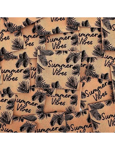 Étiquette tissée à coudre: Summer Vibes - Corail