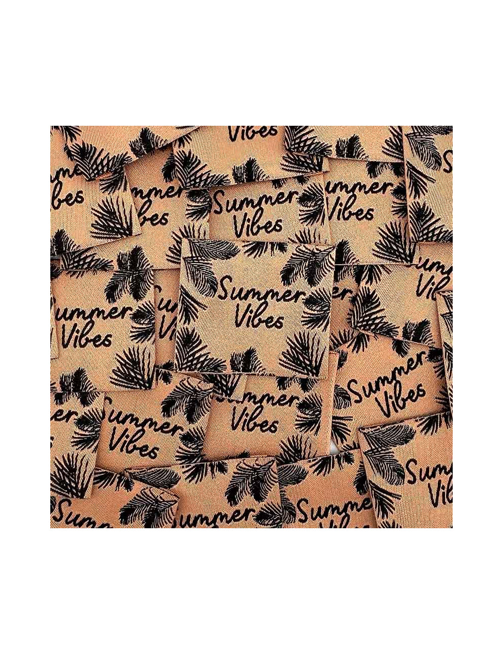 Étiquette tissée à coudre: Summer Vibes - Corail