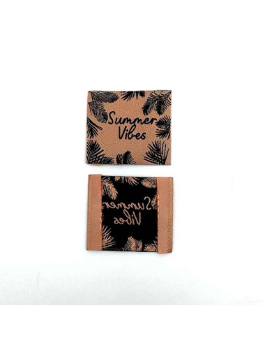 Étiquette tissée à coudre: Summer Vibes - Corail