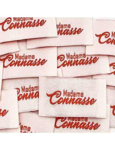 Etiquette Tissée à coudre : Madame Connasse - ROSE