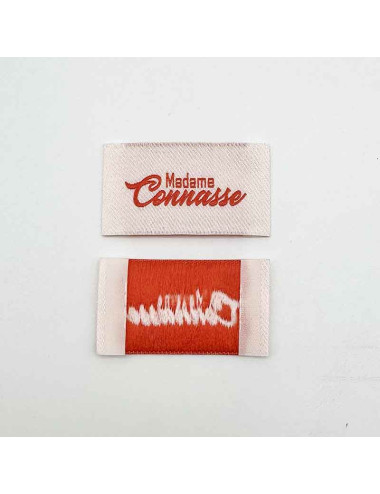 Etiquette Tissée à coudre : Madame Connasse - ROSE