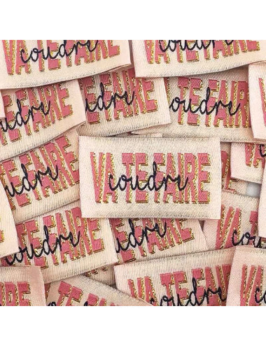 Etiquette Tissée à coudre : VA TE FAIRE Coudre